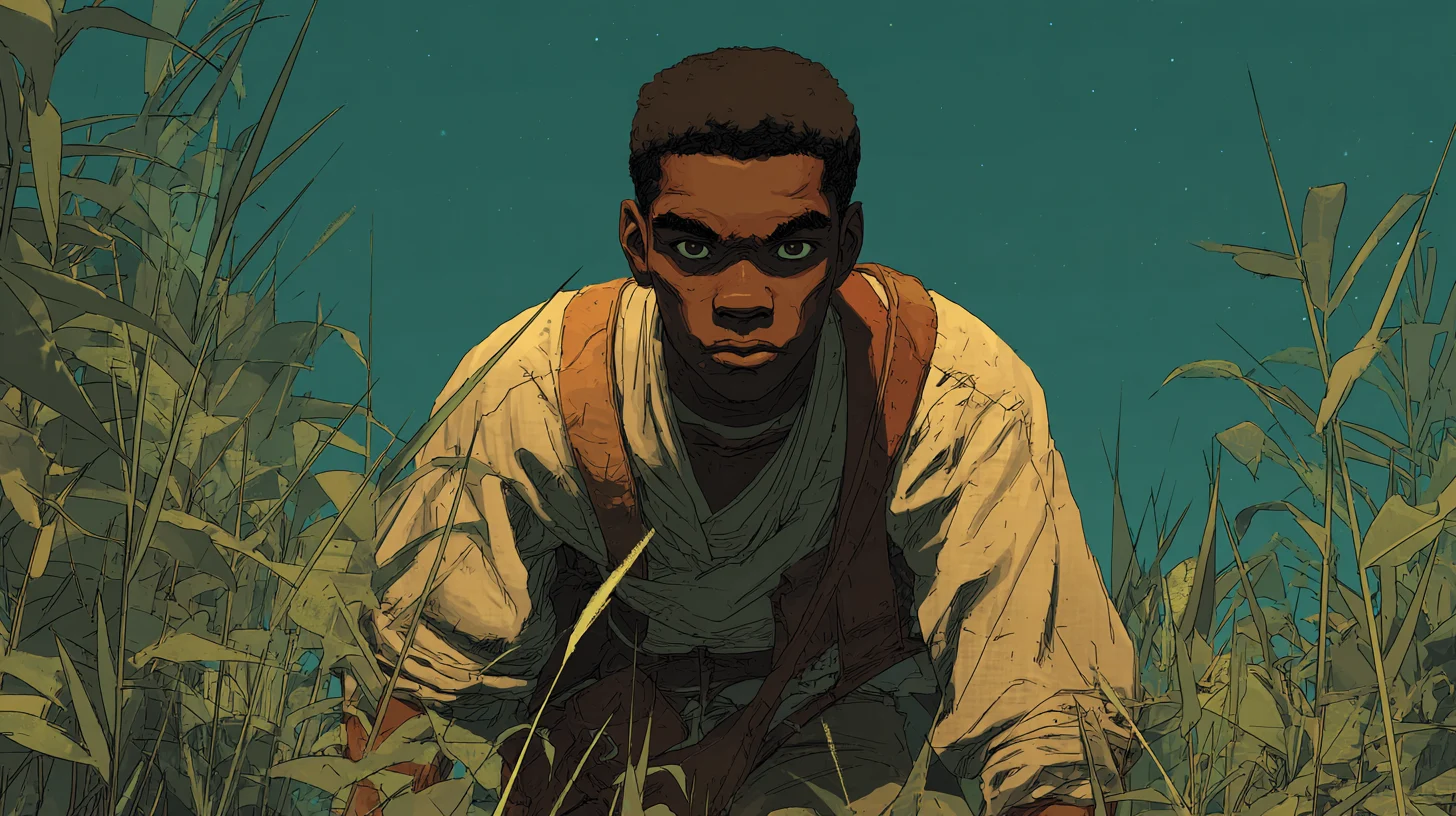 Young Simi studies Polaris, the star that once meant escape and freedom: go north.